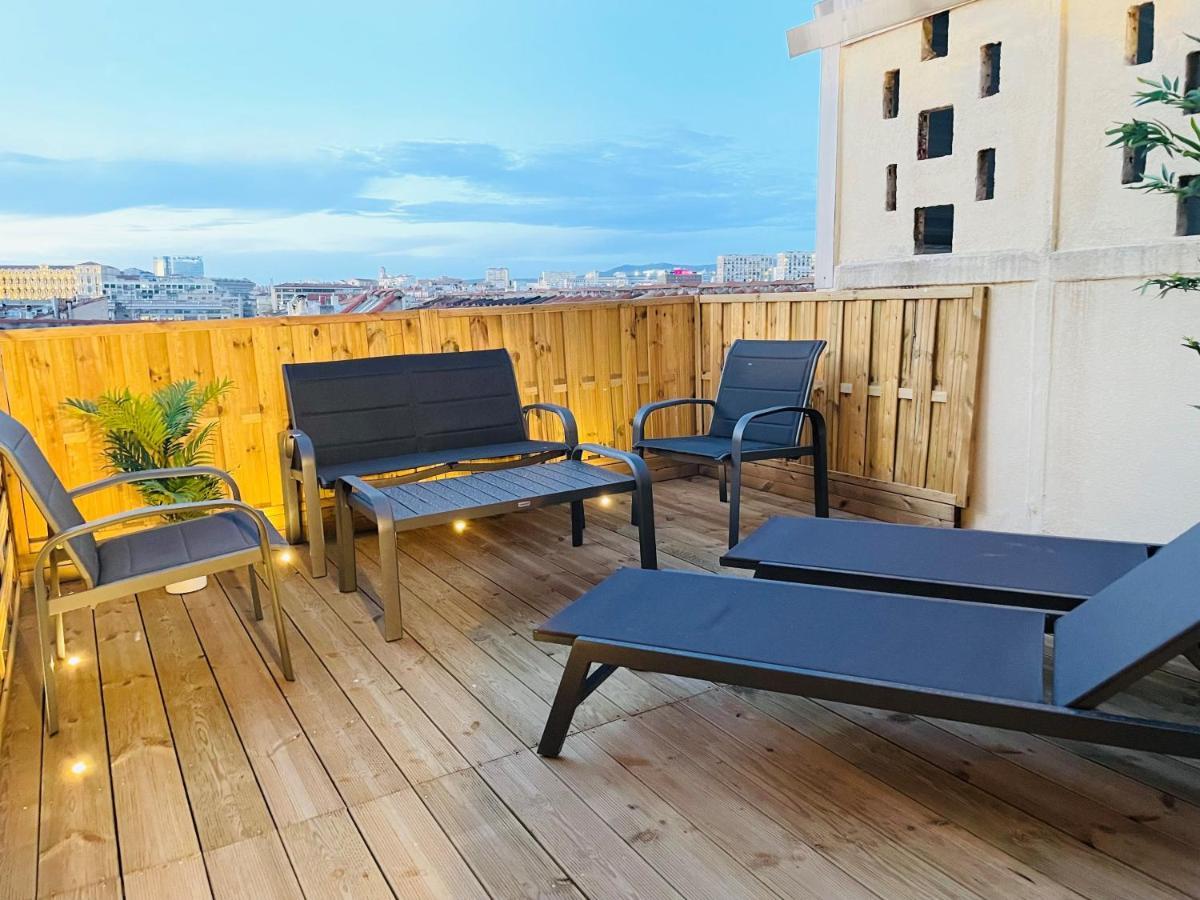 Honore - Rooftop Avec Vue - Appartement T3 Atypique Centre Ville Vieux Port Proche Opera Marseille Eksteriør bilde